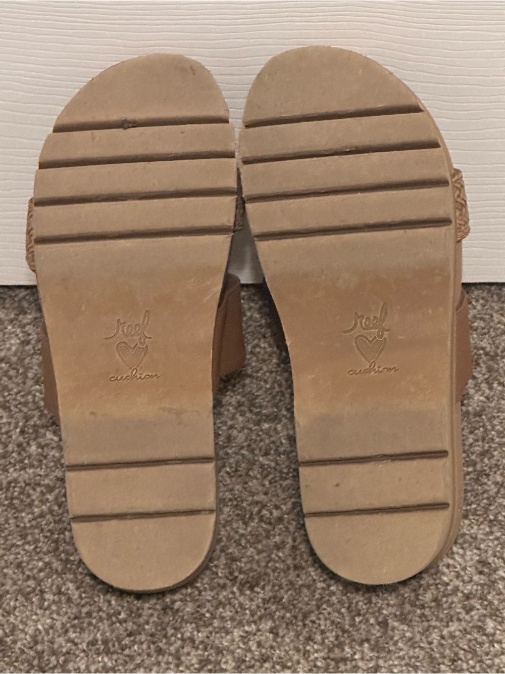Reef Women’s Brown Woven Platform Slide Sandals - Picture 10 of 13